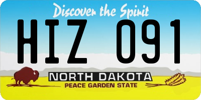 ND license plate HIZ091