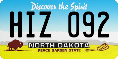ND license plate HIZ092
