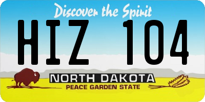 ND license plate HIZ104