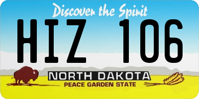 ND license plate HIZ106