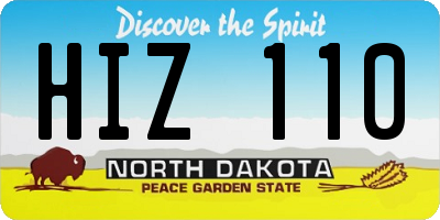 ND license plate HIZ110