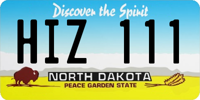 ND license plate HIZ111