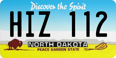 ND license plate HIZ112