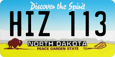 ND license plate HIZ113