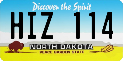 ND license plate HIZ114