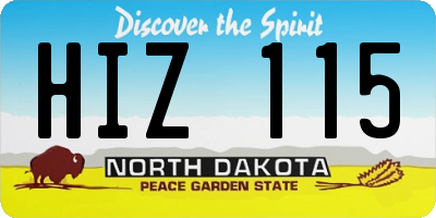 ND license plate HIZ115