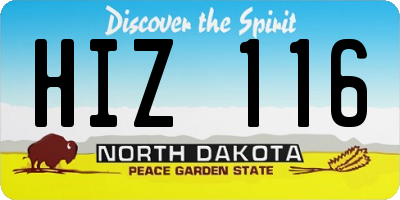 ND license plate HIZ116