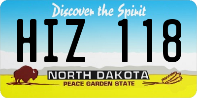 ND license plate HIZ118