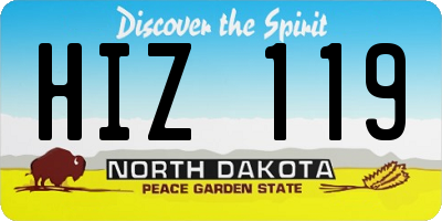 ND license plate HIZ119