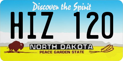 ND license plate HIZ120