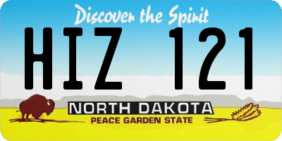 ND license plate HIZ121