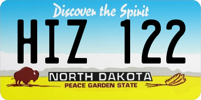 ND license plate HIZ122