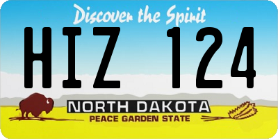 ND license plate HIZ124