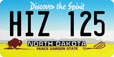 ND license plate HIZ125