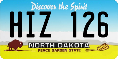 ND license plate HIZ126