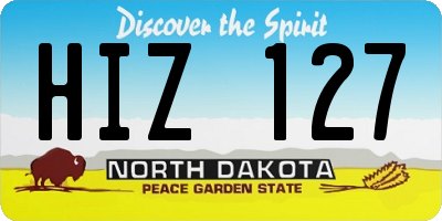 ND license plate HIZ127