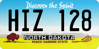 ND license plate HIZ128