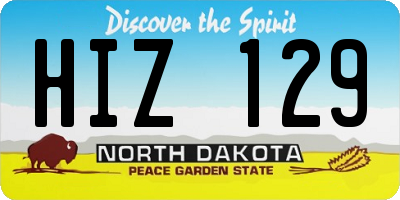 ND license plate HIZ129