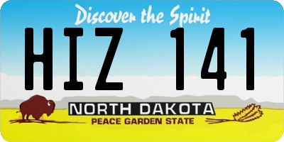 ND license plate HIZ141