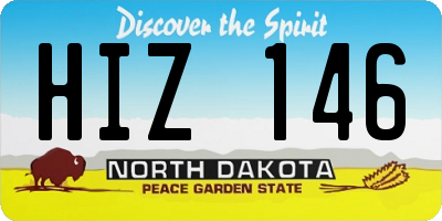 ND license plate HIZ146
