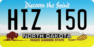 ND license plate HIZ150
