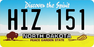 ND license plate HIZ151