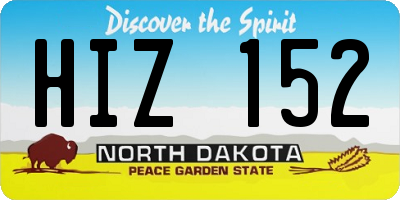 ND license plate HIZ152