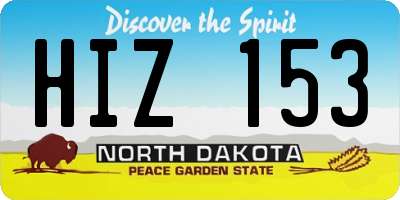 ND license plate HIZ153