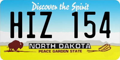 ND license plate HIZ154