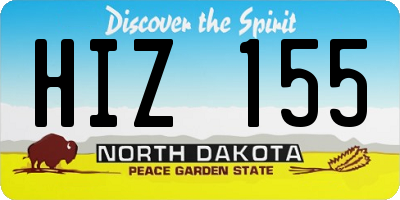 ND license plate HIZ155