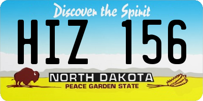 ND license plate HIZ156