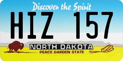 ND license plate HIZ157