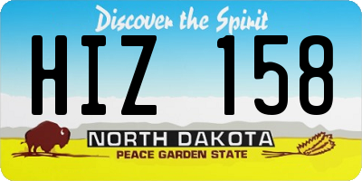 ND license plate HIZ158