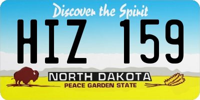 ND license plate HIZ159