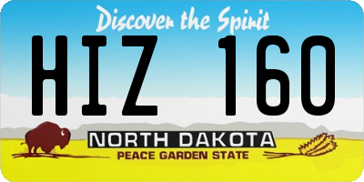 ND license plate HIZ160