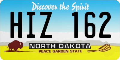 ND license plate HIZ162