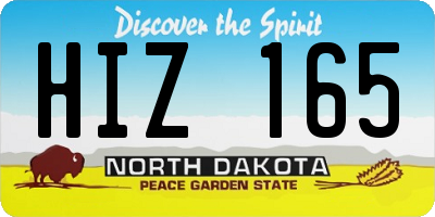 ND license plate HIZ165