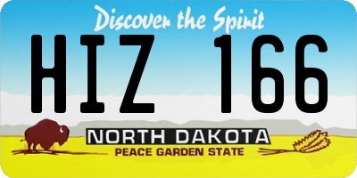 ND license plate HIZ166