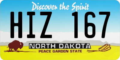 ND license plate HIZ167