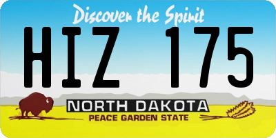 ND license plate HIZ175