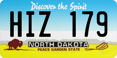 ND license plate HIZ179