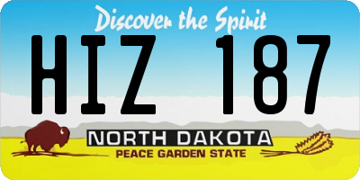 ND license plate HIZ187