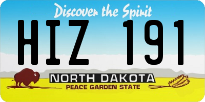 ND license plate HIZ191