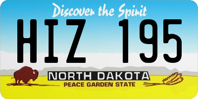ND license plate HIZ195
