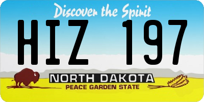 ND license plate HIZ197