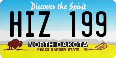 ND license plate HIZ199