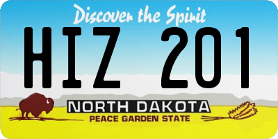ND license plate HIZ201
