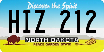 ND license plate HIZ212