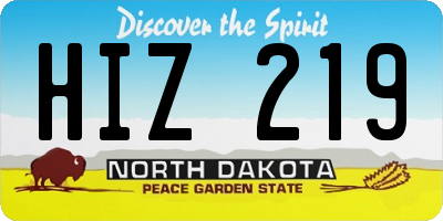 ND license plate HIZ219