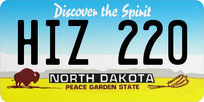 ND license plate HIZ220